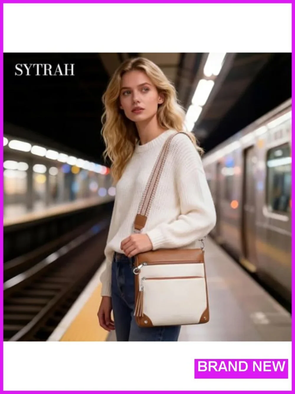 Anti Theft Crossbody Purse RFID Blocking Vegan Leather Travel Shoulder Bag